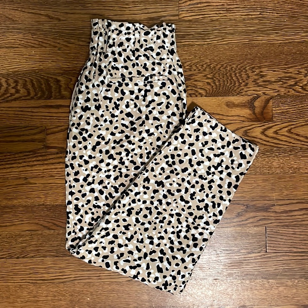 Ann Taylor Ankle Length Pull On Leopard Print Pants Size Small